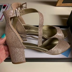 Gold Chunky Sparkle Heels